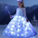 Girls Princess Costume Light Up Dress Halloween Carnival Cosplay Birthday Party Dress 7-8