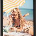 12x18 Wood Frame Black, Rustic Natural Wooden 18x12in Poster Picture Frame, Distressed 12 x 18inch Woodgrain Gallery Photo Frame with HD Plexiglass, Horizontal Vertical Wall Mounting Display 1pcs