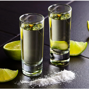 Oggi Tall Shot Glasses w/Heavy Base, Set 4 - Real Glass Shot Glass Set, Cool & Classic Design Ideal Groomsmen Gifts, Tequila Shot Glasses, Bachelor Party Favors for Men - 2oz / 59ml (Clear)