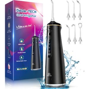 Water Flosser for Teeth, Cordless Oral Irrigator Portable Dental Cleaner Picks with 8 DIY Modes 7 Jets 300ml Tank Braces Flossers Rechargeable (Black) (Black) Water Flosser for Teeth, Cordless Oral Irrigator Portable Dental Cleaner Picks with 8 DIY Modes 7 Jets 300ml Tank Braces Flossers Rechargeable (Black) (Black)