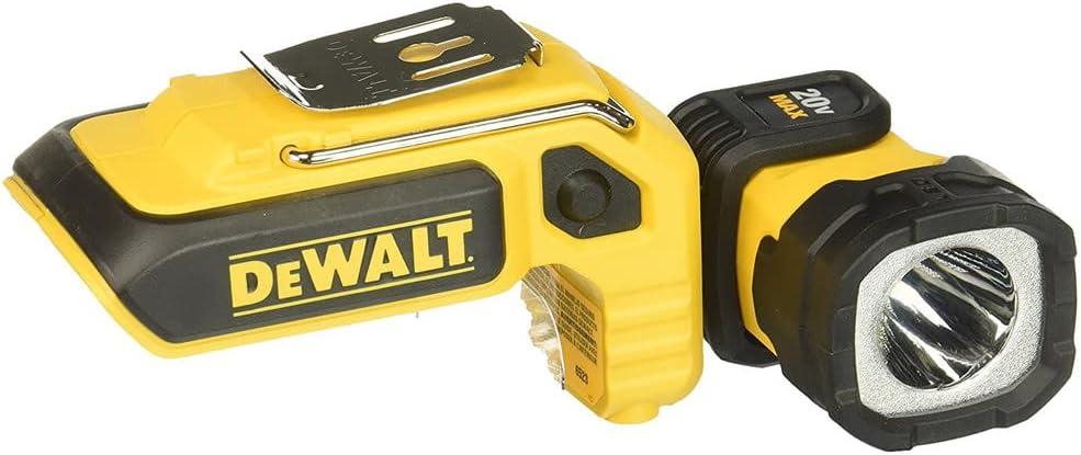 DEWALT 20V MAX LED Work Light Rechargeable, LED Flashlight, Magnetic Flashlight, Freestanding and Clip-On Light, 360 degree pivoting Head, Tool Only (DCL044)