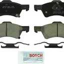 BOSCH BC857 QuietCast Premium Ceramic Disc Brake Pad Set - Compatible with Select Chrysler Town & Country, Voyager; Dodge Caravan, Grand Caravan; FRONT