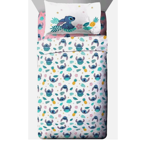 Lilo and Stitch 3 Pcs Twin Size Multicolor Microfiber Bedding Sheet Set for Kids