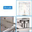 MELUCEE 3-Light Bathroom Lights Brushed Nickel with Hammered Glass Shade, Bathroom Light: 9.8" (H) x 20.5" (L), Back plate: 4.72" (H) x 7.9" (L), Clear Glass Shade: 5.1" (H) x 4" (Opening)