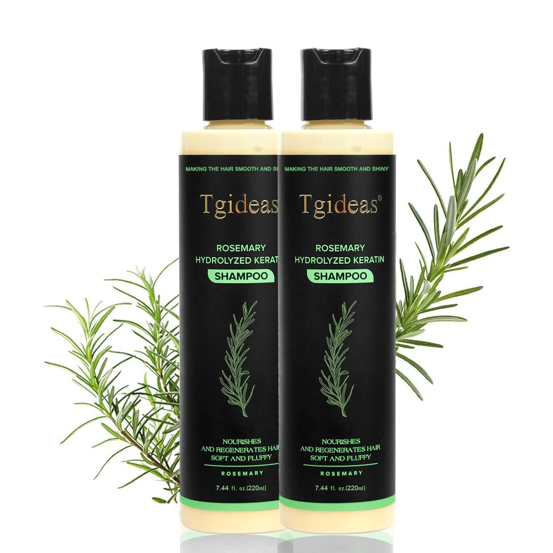 Tgideas Rosemary Biotin Shampoo for Thinning Hair, Volume & Strengthening | Volumizing Formula with Rosemary Helps Nourish Scalp, Reduce Breakage & Create Fuller-Looking Hair, Color Safe Vegan Care, 220 ml each