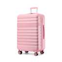 Kono Expandable 28 Inch Large Checked Luggage: ABS+PC Hardside Trolley Travel Case - Hard Shell Suitcase with TSA Lock, Pink