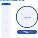 Cryspool 04086 Filter Compatible with Rainbow RTL-75, Custom Molded Products 25390, C-4975, PRB75, R173435, 17-2632, 75 Sq. Ft Spa Filter Cartridge, 2 Pack