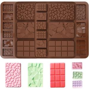 4 Pcs Silicone Chocolate Molds, Break Apart Chocolate Molds 9 Cavity Chocolate Silicone Molds Break Apart Candy Molds for Cake Decorations Candy Chocolate
