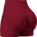 VOYJOY Women Workout Impact Shorts 2.5"/ 3.6"/ 4.5"/ 6" Scrunch Butt Lifting Gym Seamless Booty Biker Shorts (Large, Scarlett Red)