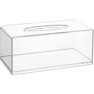 Dedoot Facial Tissue Dispenser Box Cover, Rectangle Acrylic Tissue Box 10.2x5.5X4.3 Inches Clear Acrylic Tissue Box for Bathroom Countertop Drawer Kitchen