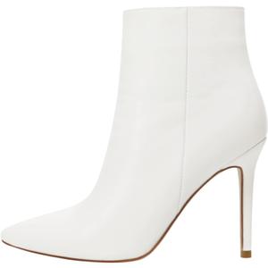 Ankle Boots for Women Stiletto High Heel Pointed Toe Boots with Zipper (7, White Matte)