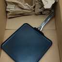 Blue Diamond 11" Nonstick Square Griddle Pan, Non Toxic PFAS-Free Diamond Ceramic, Dishwasher & Oven Safe, Even Heating, Metal Utensil Safe, Warp Control, Blue