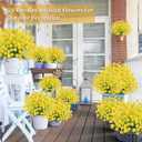TURNMEON 28 Bundles Artificial Flowers for Outdoors Fake Plants, UV Resistant Faux Plastic Artificial Plants Cemetery Flowers for Spring Summer Decor Window Box Porch Indoor Home Decor (Yellow)