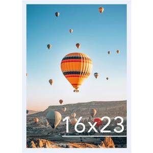 JCJMY 16x23 Picture Frame White for Poster Photo Picture, Horizontal and Vertical Formats for Wall Hanging, 16 x 23 Wall Gallery Poster Photo Frame for 16 by 23 Photos Posters, White