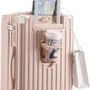 20 Inch Carry On Luggage With Cup Holder & USB Port, Airline Approved TSA-locked Luggage, Lightweight PC Material Travel Suitcase With 360 Spinner Wheel (20in-Pink, 20in)