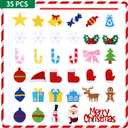 DIY Felt Christmas Tree for Toddlers 3.6ft with 35 Detachable Decorations, Christmas Decorations with String Light (Batteries Not Included), Wall Hanging