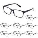 WALMXX Reading Glasses,8 Pack Reading Glasses Blue Light Blocking for Men Women,Anti Eyestrain/Dryness/UV Lightweight Readers (Black, 2, x)