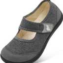 BARERUN Womens Slippers Wide Diabetic Shoes for Women Adjustable House Slippers Swollen Bunions Neuropathy House Shoes Stable Non Slip Barefoot Walking Shoes Indoor Outdoor (8.5 Wide, Darkgrey)