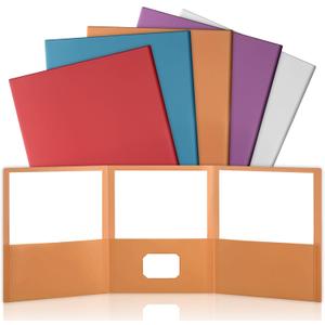 5 Pcs Tri Fold Folders with 3 Pockets 8.5 x 11 Inch Letter Size Plastic Tri Fold 3 Pocket Folders for School Office Home Supplies (Retro)