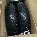 4.00-6 Flat Free Wheelbarrow Tire, 13" Wheelbarrow Wheels and Tires with 5/8" or 3/4" Bearings, 1.75" Centered Hub for Garden Carts, Hand Truck Replacement Wheel(2 PCS)