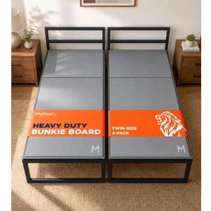 Heavy Duty Bunkie Board Twin 2-Pack (38x75) - Under Bed Support | Non-Slip Breathable Support – Ultra-Low 0.4" Profile, Noise-Free, Silicone Grip, Anti-Sag Slat Foundation, Moisture Resistant
