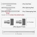 UIOSANRT Stainless Silver Shower Curtain Rod 31-79 Inches Non-Slip Shower Rod Tension Mounted No Drill Shower Curtain Rods Spring Tension Rod Adjustable Tension Curtain Rod for Windows Bathroom