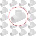 20 Pack 3/4in Tee 3 Way PVC Pipe Fittings Connector, Furniture Build Grade SCH40 Elbow Fitting for DIY Garden Shelf (Socket x Socket Socket) Contractor