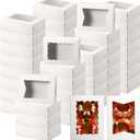 TaoBary 100 Pcs 8 Inch Bakery Boxes 8 x 6 x 2.5 Inch Cookie Pastry Boxes with 2 Style Window for Cookie Treat Chocolate Strawberries Cupcakes Candy Muffins(White)