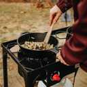Gas One Propane Double Burner Two Burner Camp Stove Outdoor High Pressure Propane 2 Burner Adjustable PSI Regulator and 4ft Hose With Removable Legs
