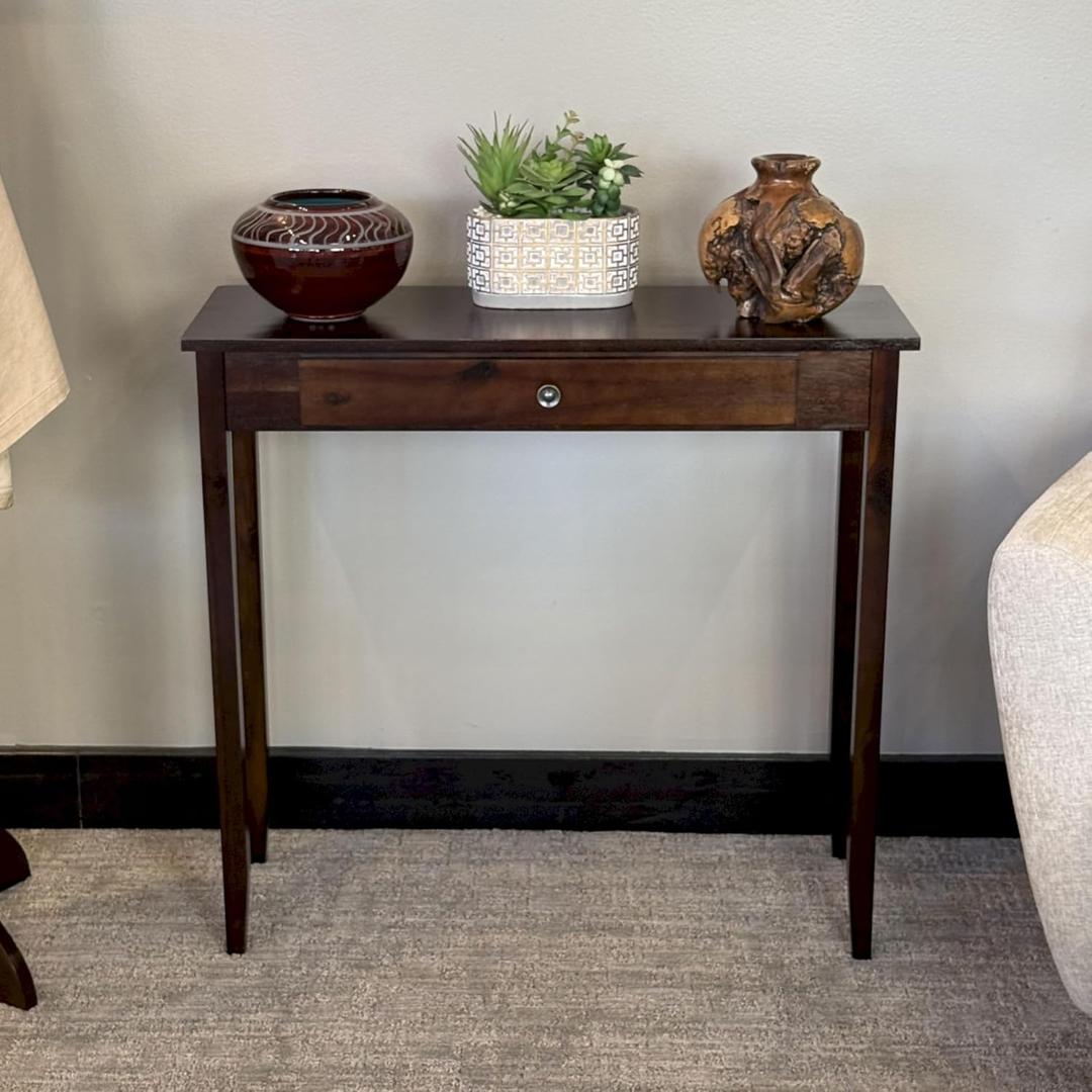 Solid Acacia Console Table w/Drawer, 32 inches x 12 inches x 30 inches