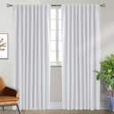 BGment White Curtains for Bedroom - 84 Inch Rod Pocket and Back Tab Thermal Insulated Room Darkening Curtains for Living Room, 2 Curtain Panels (70 x 84 Inch, Greyish White)