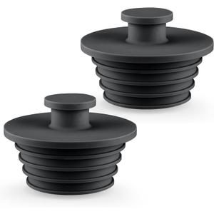 Bathtub Stopper 2pcs Sink Stopper Tub Plug Bathroom Shower Drain Plug Silicone Bathtub Drain Plug Tub Drain Stopper Washbasin Stopper (Large, Black)