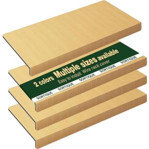 4 Tier PVC Wire Shelf Covers  Faux Wood Grain Wire Rack Covers for Shelves, Shelf Liners for Pantry, Closet, Bathroom & Kitchen, Waterproof Scratch Resistant Easy Install, 38"16",Original Wood