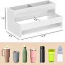 Water Bottle Organizer, 2-Tier 15.7" W Tumbler Holder for 8 Cups, Pantry Kitchen Storage Rack for Wine Bottles Countertop Cabinet