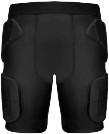 MK MOSSE KARNE Youth Kids 5-Pad Football Girdle Padded Compression Shorts Rib Protectors Pants for Snowboard,Skate,Rugby Youth Adult Black Size M