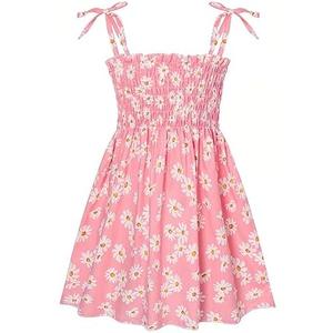 Girls Dresses, Toddler Dress, Little Toddler Girls' Flower Summer Strap Dresses,Backless Cute Floral Sundress for Kids 3-5 Y