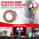 2026 Upgrade 29986 Plus II 1/4 HVAC Hose with Compact Ball Valve. Refrigerant Hose with Standard 1/4 Flare Fittings, 800 PSI Working Pressure for Common Refrigerants. 72, Yellow/Red/Blue (3-Pack)