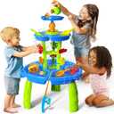 CozyBomB Water Table for Toddlers 3-5 | Outdoor Toys Water Play Table, Magnetic Fishing Toy Game, Summer Splash Pond Showers Sand Activity, Sensory Party Birthday Gift Kids Ages 4-8 9-12
