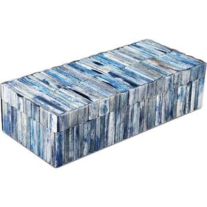 Handicrafts Home Large Decorative Storage Box 12x6– Coffee Table Organizer Box, Modern Home Décor Accent, Keepsake Memory Box, Jewelry Storage Box, Boho Decorative Box with Lid for Shelf, Mantle Decor,  Ivory-ocean