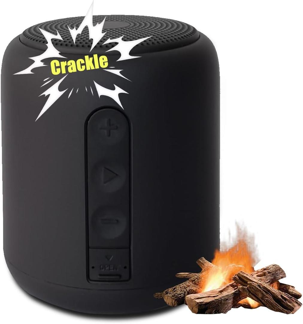 Bass-Boosted Electric Fireplaces Crackler Sound Box,Fire Crackling Speaker Machine,Rechargeable Portable Sound Box for,White Noise,24 Hours Playtime,190+ Different Music