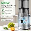OSTBA Cold Press Juicer, 600W Slow Masticating Juicer with Large Feed Chute