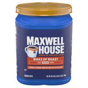 Maxwell House Ground Coffee, Kosher, 1 Canister, for Mornings and Afternoon Pick-Me-Ups, Wake Up Roast, Medium Roast, 40.4 oz
