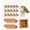 Bucherry 20 Set St. Patrick's Day Gift Bulk Four Leaf Clover Glass Token Charms with Greeting Boxes Irish Day Lucky Shamrock Gifts for DIY Friends Coworkers Employee Office Party Favors (Oval)