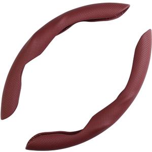 Car Steering Wheel Cover, Nappa Leather, Segmented, Anti-Slip, Odorless, Breathable, for General Motors, 15-inch (Red)