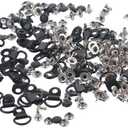 100Pcs Shoe lace Hooks,9x14mm Eyelet Buckles,D-Ring Eyelet Buckle Brass Boot Hooks Fittings for Camp Hike Climbing Shoes Repair