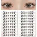 Natural 3D Cat Eye Lash Clusters, Fluffy Wispy False Eyelashes Cluster 192pcs,Spiky Individual Lashes Extension DIY Cluster (EC04black)