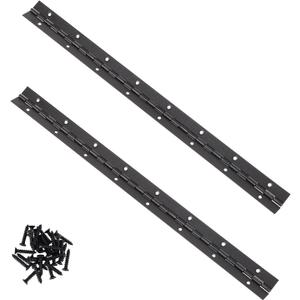 AurDo 2Pcs 16inch Black Heavy Duty Continuous&Piano Hinges,1.2" Open Width Stainless Steel Piano Hinge with Holes and Screws,Working for Wood Box,Wood Furniture,Piano Cabinets