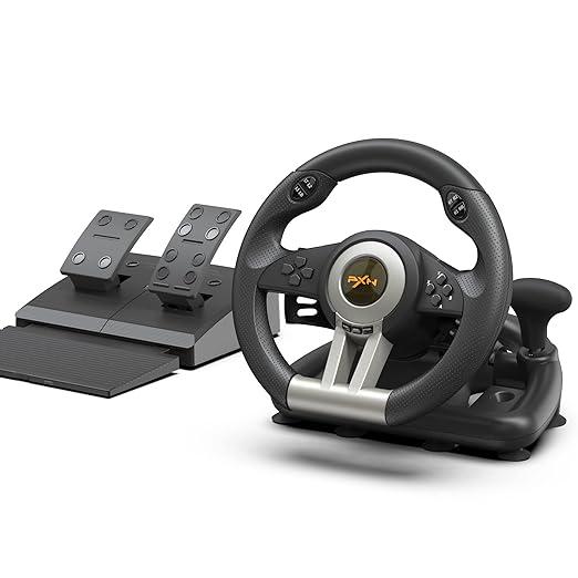 PXN PC Racing Wheel, V3 PRO 180 Degree Universal USB Car Sim Game Steering Wheel with Pedals for Xbox One, Xbox Series S/X, PS3, PS4, Switch