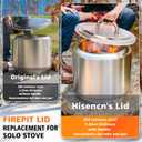 Fire Pit Lid for Solo Stove Bonfire 2.0-19.5" Stainless Steel Fire Pit Lid Cover with Heat-Resistant Handles, for Solo Stove Bonfire Accessories, Camping for Other 19.5" Firepit
