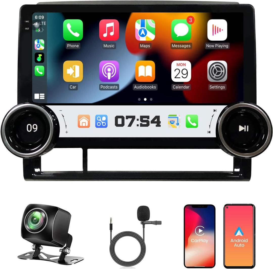Car Radio Stereo for Toyota Tacoma 2005-2015 Apple Carplay Android Auto 10.1 inch IPS Touch Screen Car Stereo with Bluetooth 5G WiFi DSP GPS Navigation FM/RDS Backup Camera